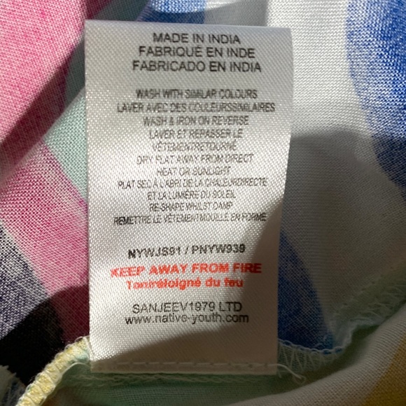 Native Youth Colorful Print Geometric Shapeless Retro Jumpsuit Size S Small NWT - Picture 6 of 9